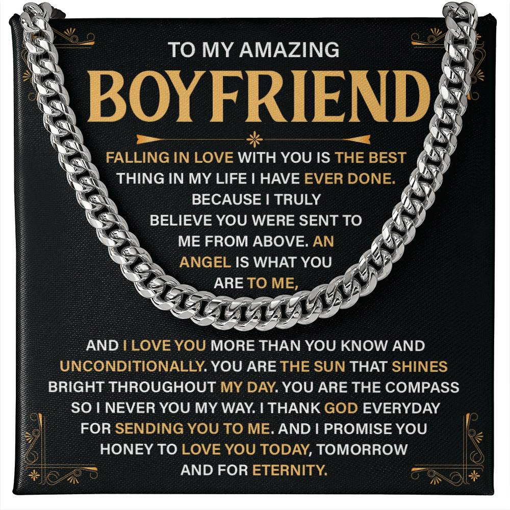 Boyfriend Cuban Chain Gift with Message Card & Box