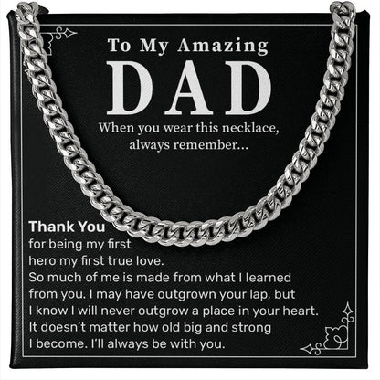 Dad Necklace Gift from Daughter with Emotional Message