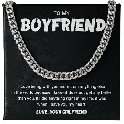 Boyfriend Chain Necklace Gift – Heart Message Card