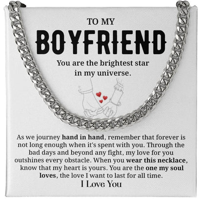 Boyfriend Necklace Gift – Brightest Star Message Card