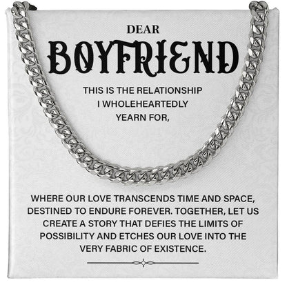 Romantic Cuban Chain Gift for Boyfriend – Love Card