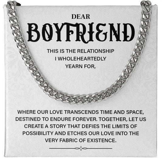 Romantic Cuban Chain Gift for Boyfriend – Love Card