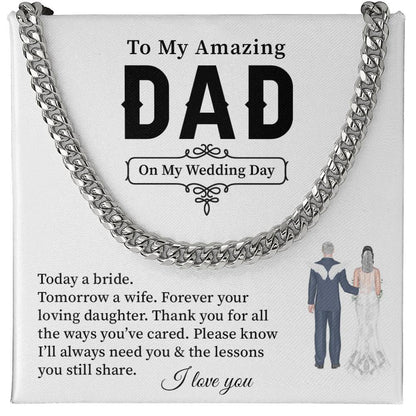 Wedding Neckalce Gift For Dad From Daughter With Message Card