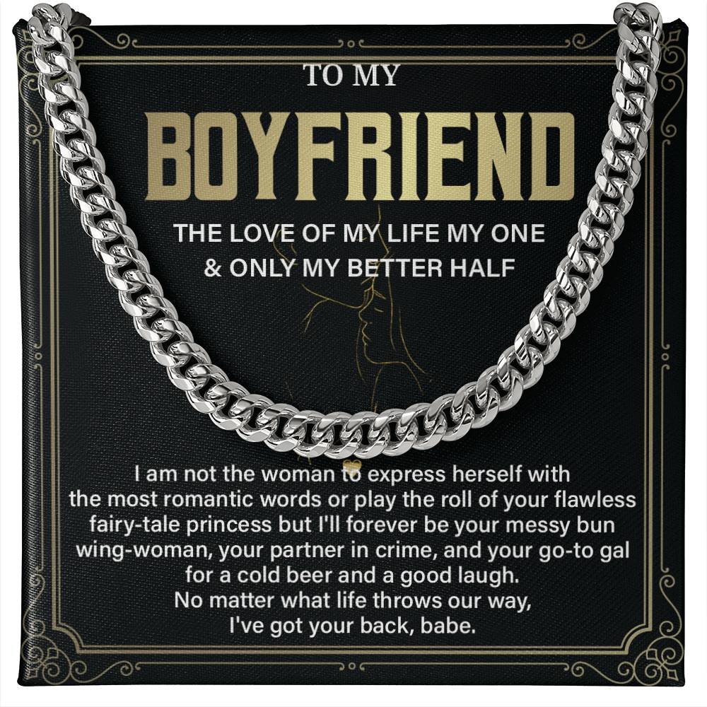 Boyfriend Cuban Chain Necklace – Funny Love Gift Box