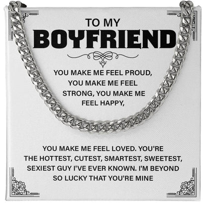 Cute Boyfriend Necklace Gift – Card & Gift Box
