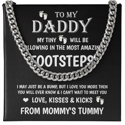 To My Daddy Gift from Unborn Baby – Cuban Chain with Heartfelt Message