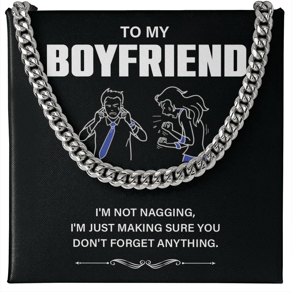 To My Boyfriend Necklace – Funny Gift with Message Card