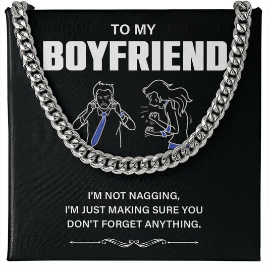 To My Boyfriend Necklace – Funny Gift with Message Card
