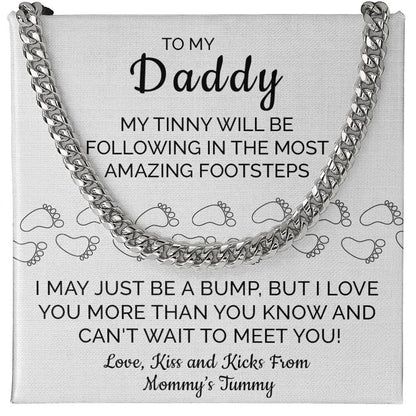 Dad Necklace Gift From Baby Bump With Lovely Message Card