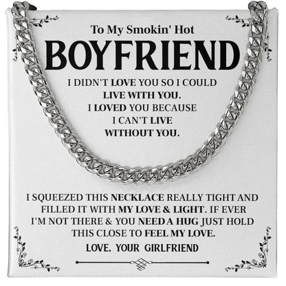 Cuban Chain Gift for Boyfriend with Message Card