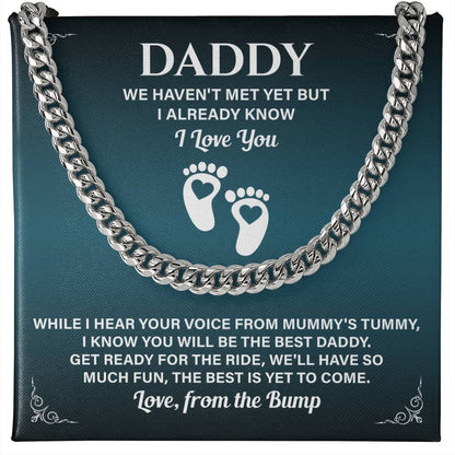 Daddy Necklace Gift From Baby Bump With Message Card