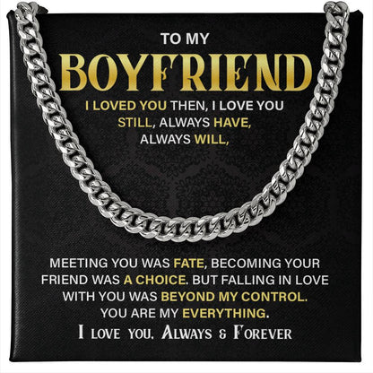Boyfriend Gift Cuban Chain – Always Love You Message
