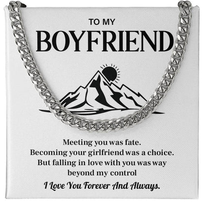 Boyfriend Chain Gift for Him with Message Card and Box