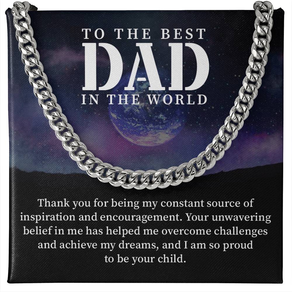 Dad Necklace Gift From Child With Inspirational Message