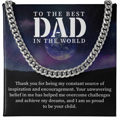 Dad Necklace Gift From Child With Inspirational Message