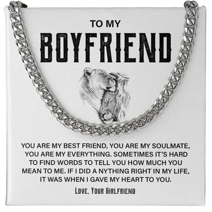 Boyfriend Cuban Chain Necklace – Gift Box Included