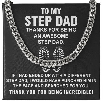 Stepdad Cuban Chain Necklace Gift With Heartfelt Note