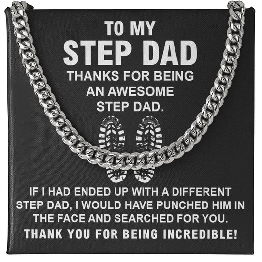Stepdad Cuban Chain Necklace Gift With Heartfelt Note