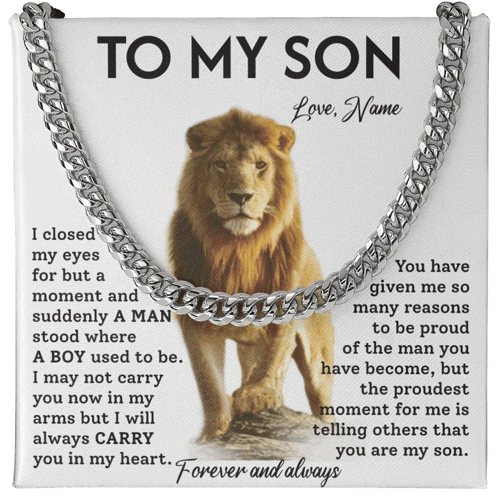 To My Son, A Cuban Chain Gift To Celebrate