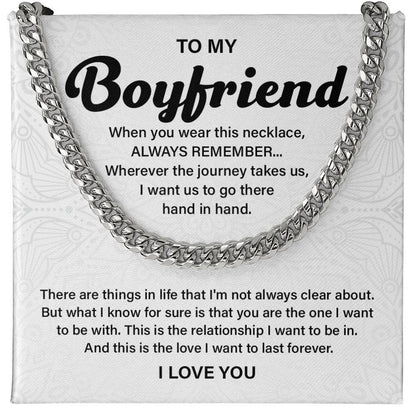 Romantic Cuban Chain for Boyfriend with Gift Box