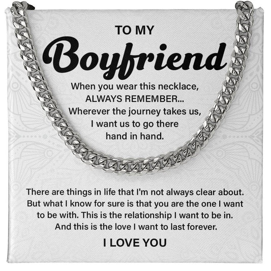 Romantic Cuban Chain for Boyfriend with Gift Box