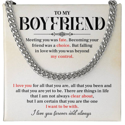 Cuban Necklace Gift for Him – Love Message Box