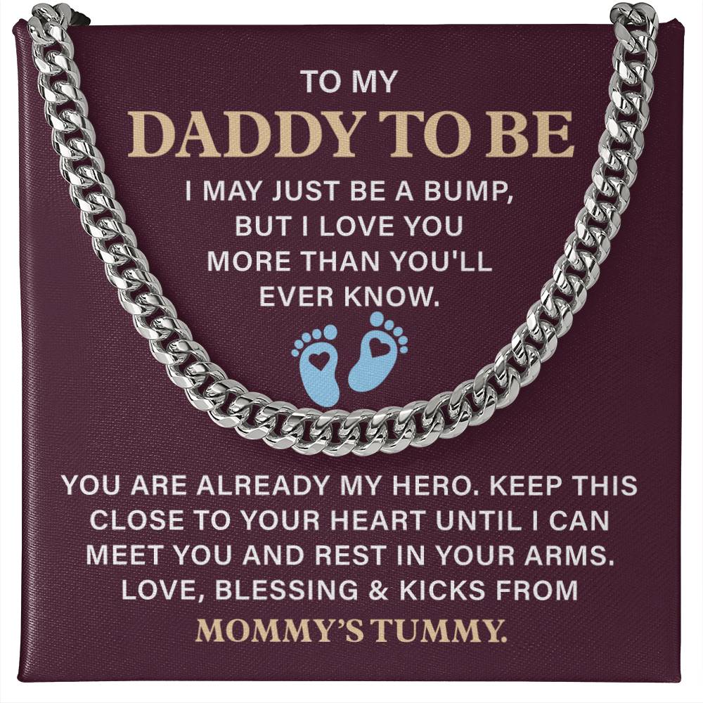 Daddy To Be Necklace Gift From Baby With Message Card