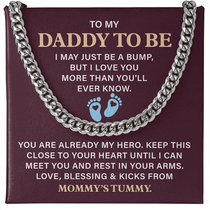 Daddy To Be Necklace Gift From Baby With Message Card
