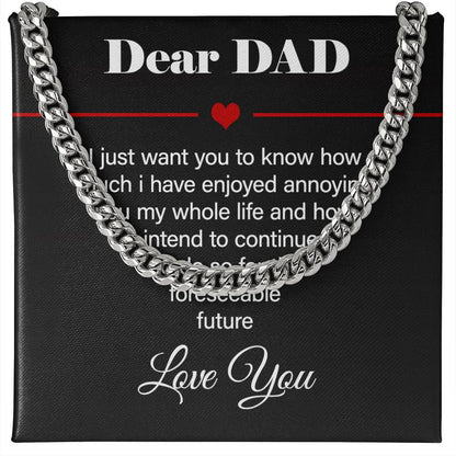 Funny Gift for Dad from Daughter or Son – Legacy Chain with Red Heart Message