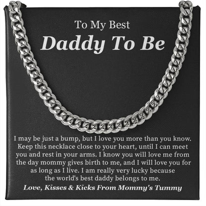 Daddy to Be Necklace Gift from Bump with Love Message