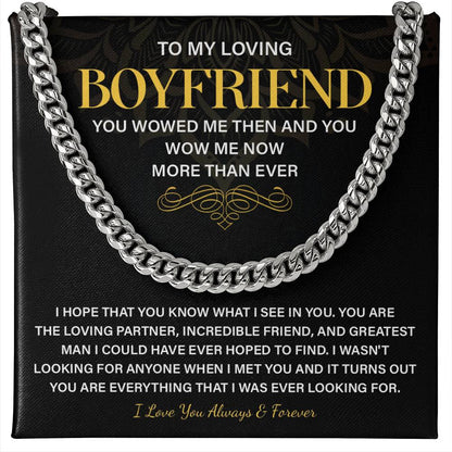 Boyfriend Cuban Chain Gift with Necklace Box