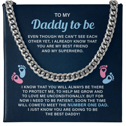 Daddy To Be Necklace Gift From Bump With Message Card