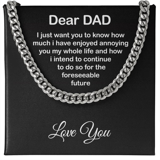 Funny Gift for Dad from Daughter or Son – King Chain with Sarcastic Message