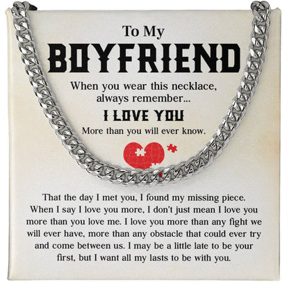 Romantic Cuban Chain Necklace Gift with Gift Box