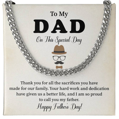To My Dad Necklace, Gift For Dad On Father’s Day