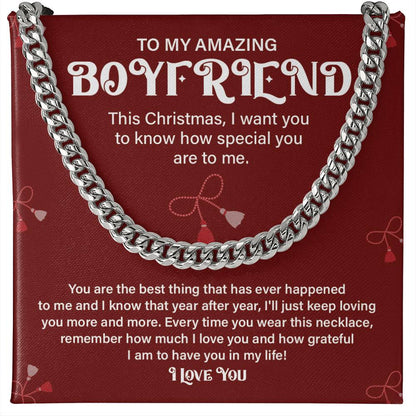 Christmas Gift for Boyfriend Cuban Chain & Card