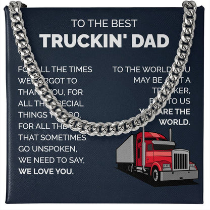 Chain Gift For Trucker Dad with Message Card from Kids