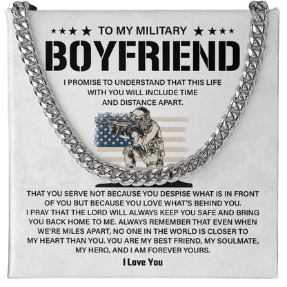 Military Boyfriend Necklace with Message Card