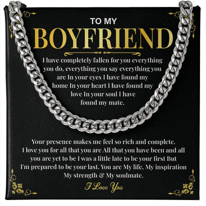 Cuban Chain Gift for Boyfriend – Love Message Card
