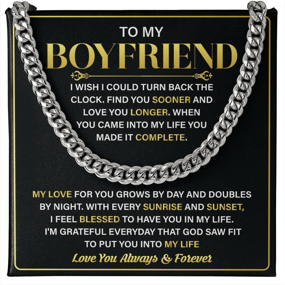 Romantic Boyfriend Necklace Gift with Message Card