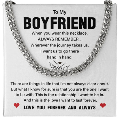 Boyfriend Necklace Gift with Message Card & Gift Box