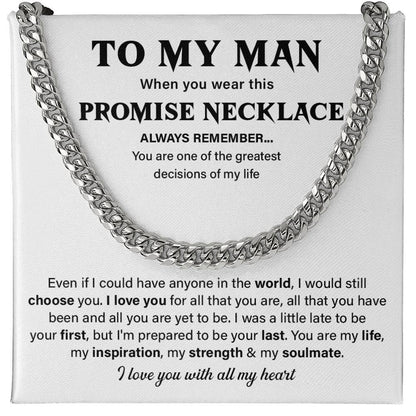 To My Man Promise Necklace – I Choose You Gift