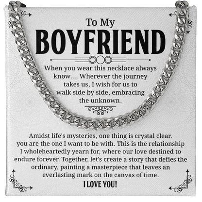 Romantic Cuban Chain Necklace Gift for Boyfriend with Box