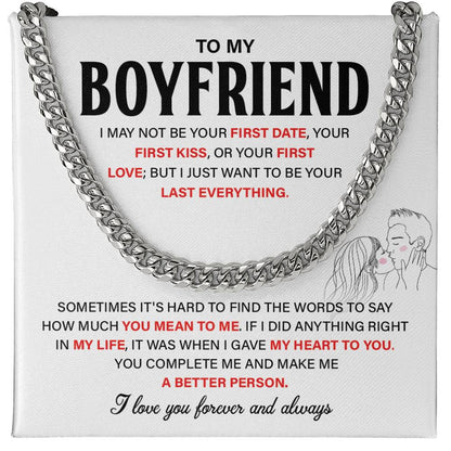 Cuban Chain Boyfriend Gift – Last Everything Message Card