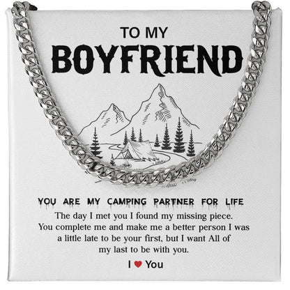 Camping Gift for Boyfriend – Necklace & Message Box