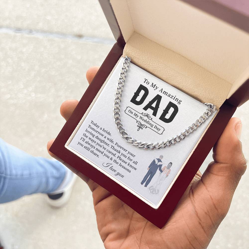 Wedding Neckalce Gift For Dad From Daughter With Message Card