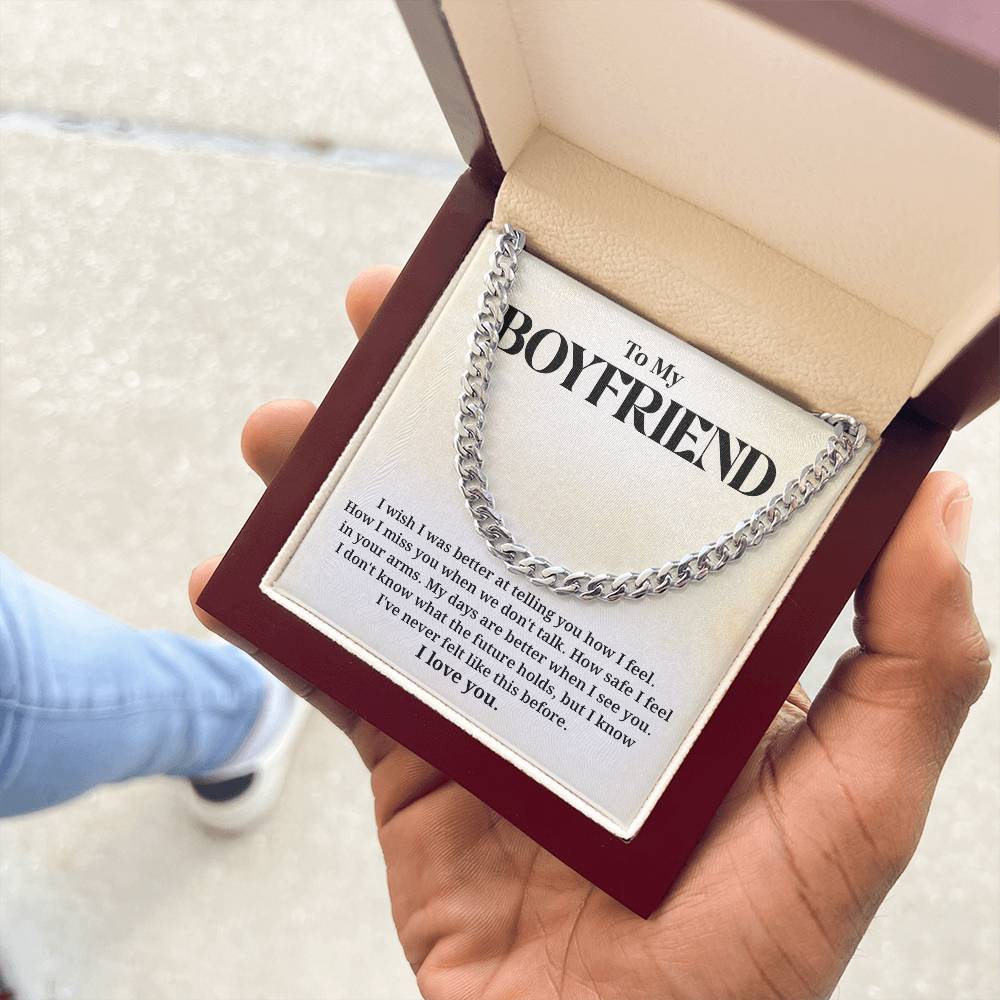 To My Boyfriend Necklace with Message Card and Gift Box