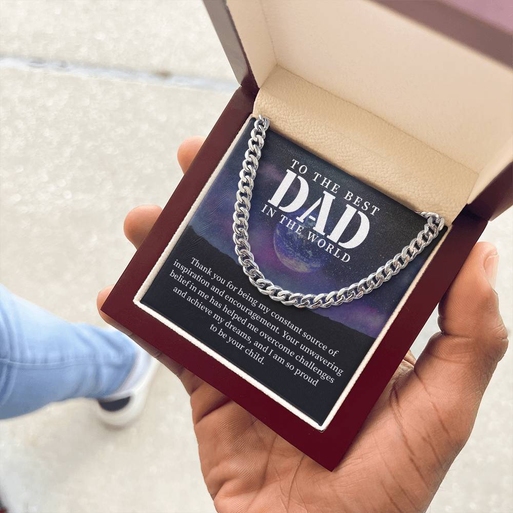 Dad Necklace Gift From Child With Inspirational Message