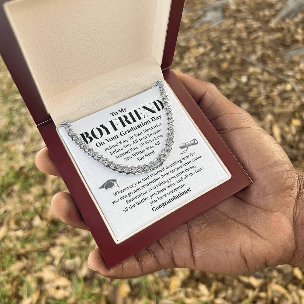 To My Boyfriend Graduation Necklace – Inspirational Gift