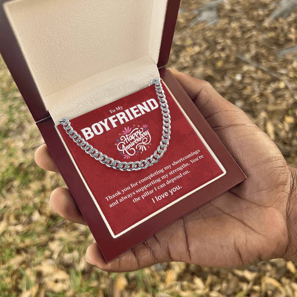 Anniversary Cuban Chain for Boyfriend with Card